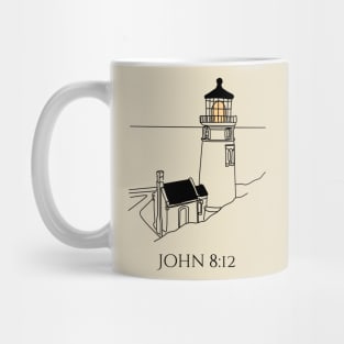 Lighthouse John 8:12 simple design Mug